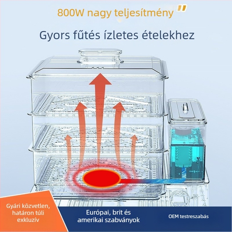 Haofuren elektromos párolóedény háztartási használatra, háromrétegű, nagy kapacitású, automatikus kikapcsolás