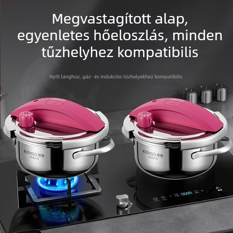 Sonorous mini nyomásfőző 1–2 adaghoz, 316 rozsdamentes acélból, robbanásbiztos, gázfőzéshez