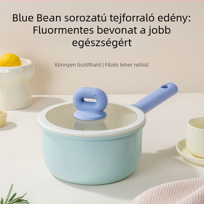 Új kerámiaglázzal bevont tejlábas mindennapi használatra, edény bébiételezéshez, egyszemélyes leveses lábas, minden főzőlapon használható
