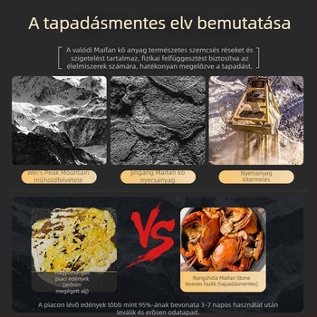 Maifan kőből készült leveses fazék két füllel, tapadásmentes, üvegfedél, minden tűzhelyhez, gőzölési funkcióval