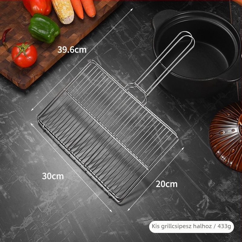 Rozsdamentes acél grillklippek halakhoz, nyársakhoz és zöldségekhez – multifunkcionális grill eszköz