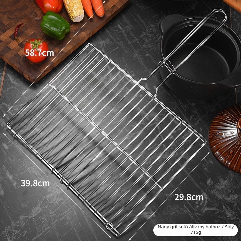 Rozsdamentes acél grillklippek halakhoz, nyársakhoz és zöldségekhez – multifunkcionális grill eszköz