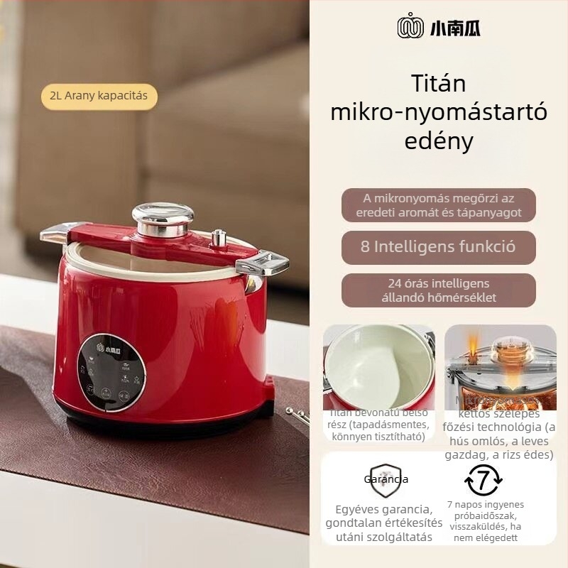 Kisméretű elektromos nyomás alatti főzőedény forgó mikronyomásos rendszerrel, multifunkcionális, szivárgásmentes, kollégiumi méretű, 1–2 személyre