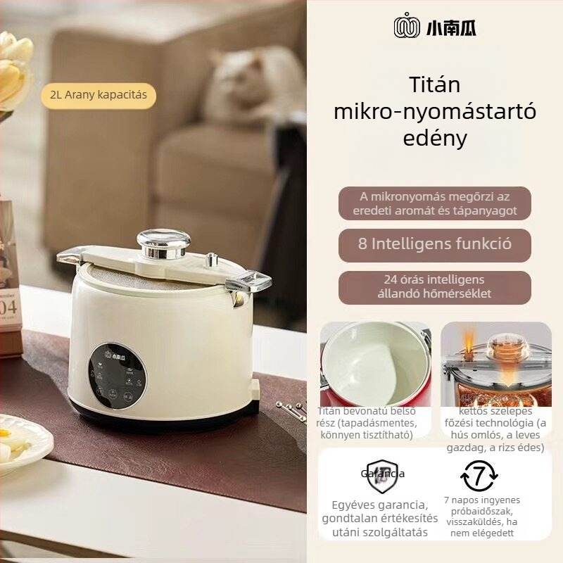 Kisméretű elektromos nyomás alatti főzőedény forgó mikronyomásos rendszerrel, multifunkcionális, szivárgásmentes, kollégiumi méretű, 1–2 személyre