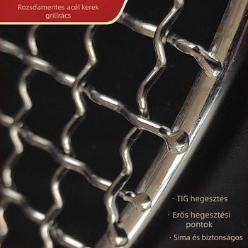 Rozsdamentes acélból készült kör alakú grillszál háló kültéri használatra, vastagabb grillrács koreai barbecue-hoz