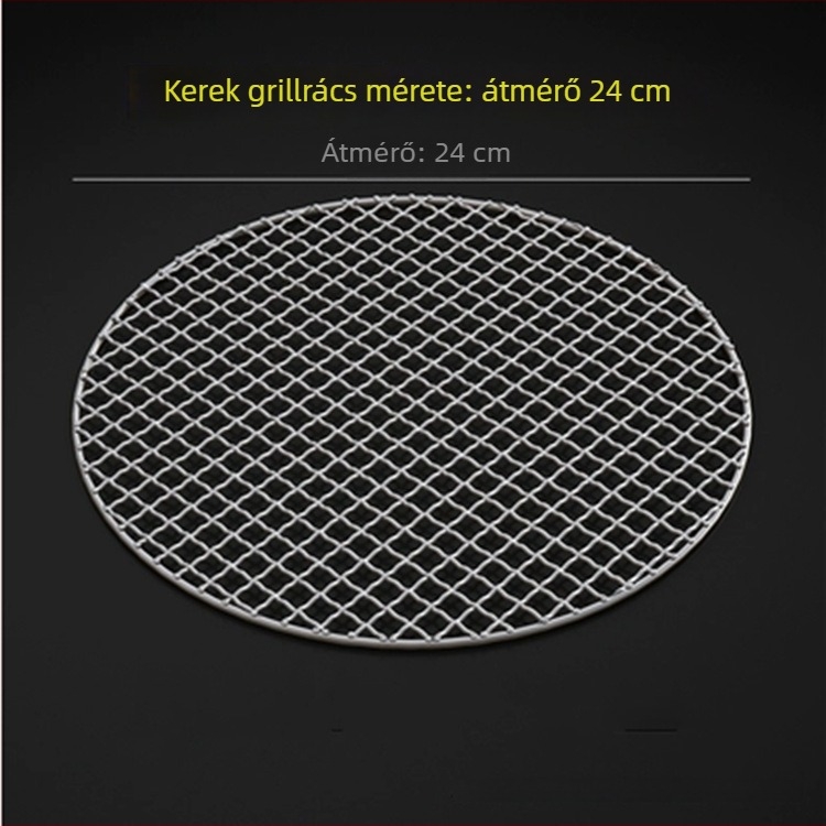 Rozsdamentes acélból készült kör alakú grillszál háló kültéri használatra, vastagabb grillrács koreai barbecue-hoz