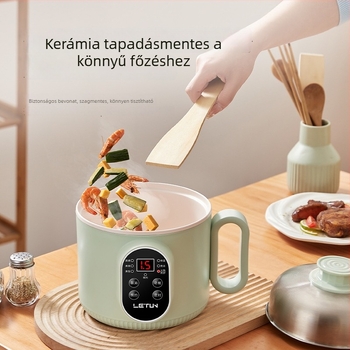 Egyszemélyes elektromos főzőedény, kompakt diákszálláshoz, 1-2 személyre, multifunkcionális, belső edény rozsdamentes acélból, párolás és grill funkció, modell C400, 220V