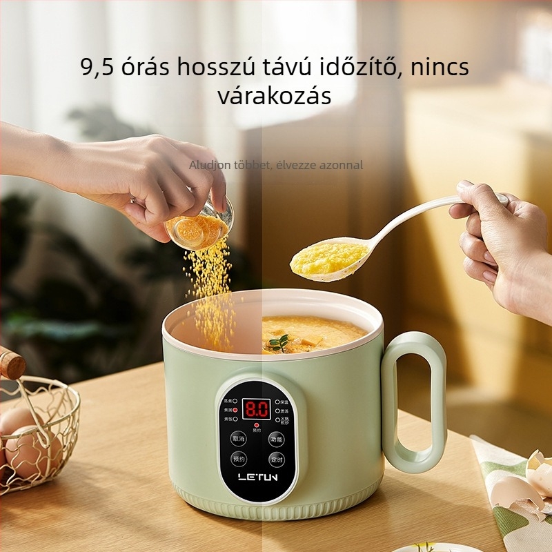 Egyszemélyes elektromos főzőedény, kompakt diákszálláshoz, 1-2 személyre, multifunkcionális, belső edény rozsdamentes acélból, párolás és grill funkció, modell C400, 220V