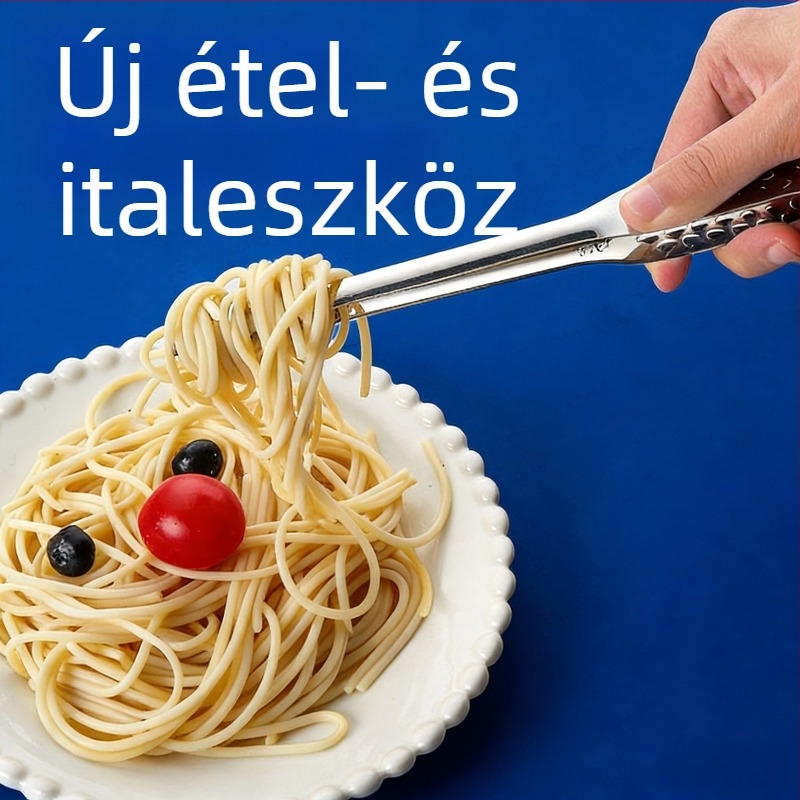 Liangsheng 316 rozsdamentes acél vastag grillcsipesz beépített villával, élelmiszer- és steakcsipesz, koreai stílusú