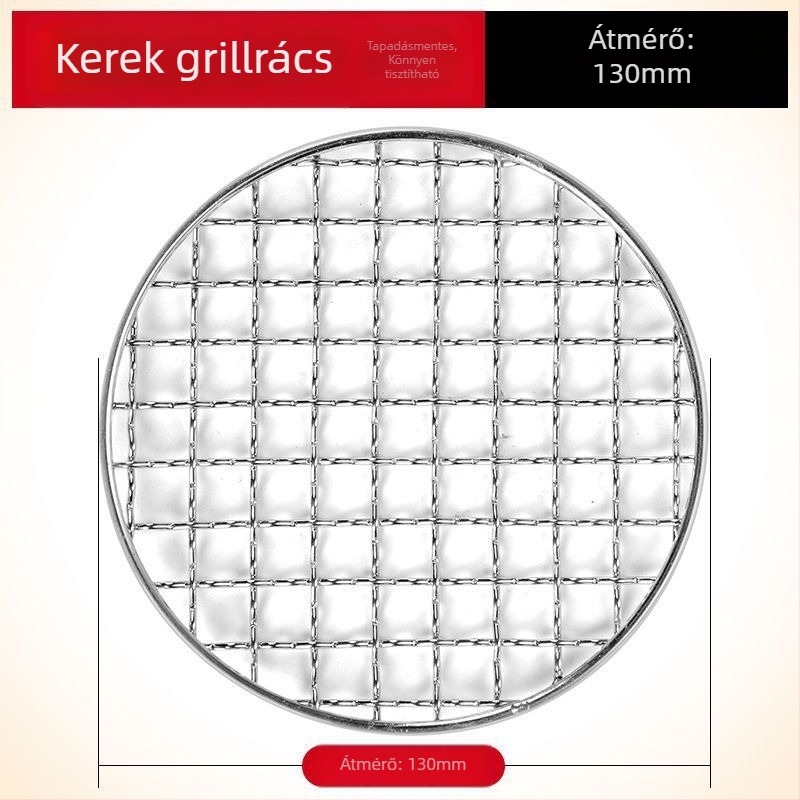 Kerek 304 rozsdamentes acél grillrács lábakkal, teázáshoz, hús sütéséhez, olajlecsöpögtetéséhez, füstöléshez, sütéshez és levegőben sütéshez
