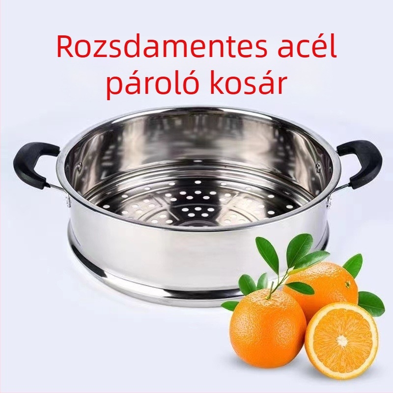 Rozsdamentes acél gőzölő kosár univerzális típusú elektromos edényhez, kiemelt és megvastagodott gőzölő rács