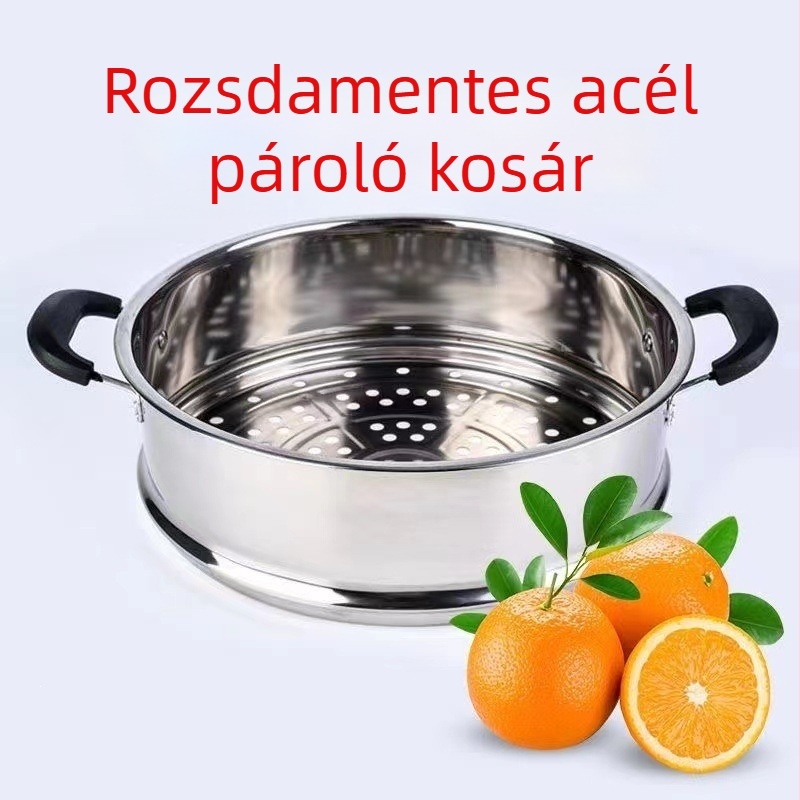 Rozsdamentes acél gőzölő kosár univerzális típusú elektromos edényhez, kiemelt és megvastagodott gőzölő rács