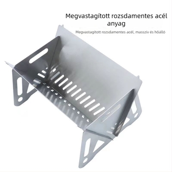 Kártya-stílusú összecsukható kültéri tűzhely kempingezéshez, teázáshoz és grillezéshez — rozsdamentes acélból, hordozható mini grill, fatüzelésű