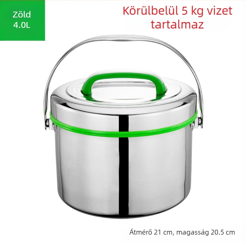 A524 Nagy kapacitású 304 rozsdamentes acél szigetelt ebédes doboz, hordozható, kétszintes