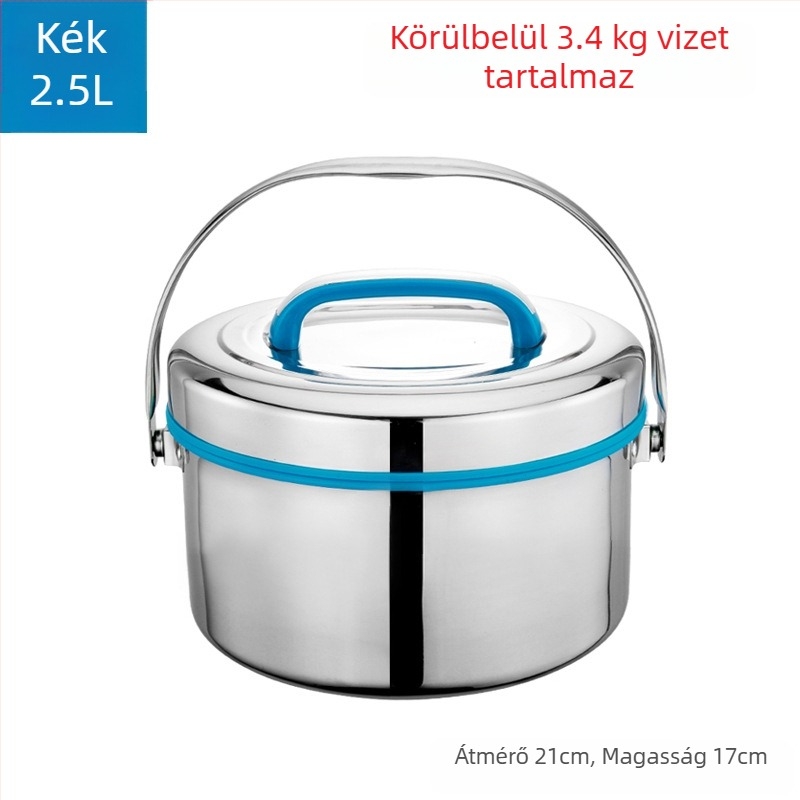 A524 Nagy kapacitású 304 rozsdamentes acél szigetelt ebédes doboz, hordozható, kétszintes