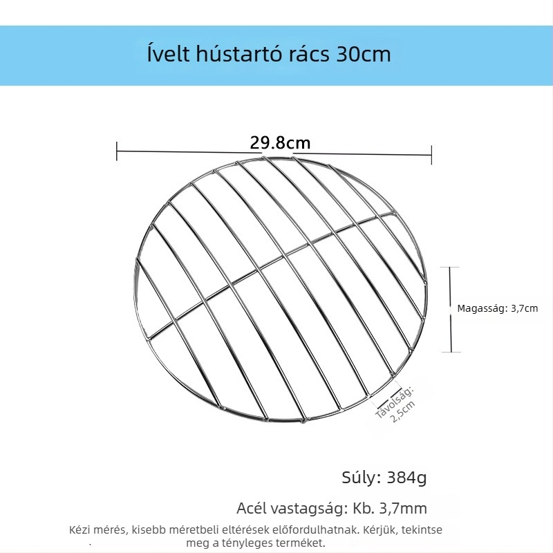 Ívelt rozsdamentes acél szűrő és grillháló – többfunkciós konyhai kiegészítő pároláshoz és zsiradék lecsöpögtetéséhez