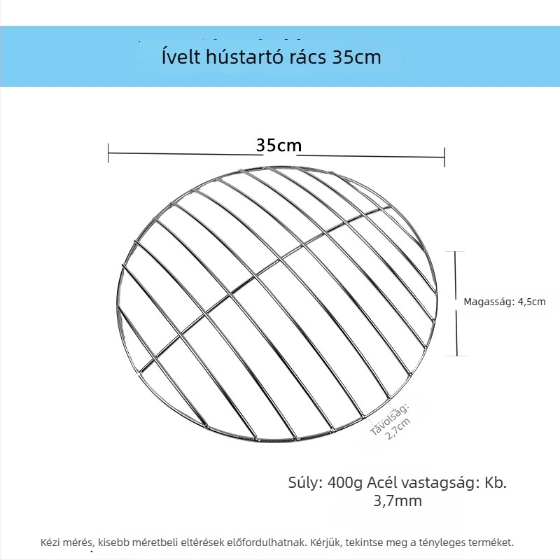Ívelt rozsdamentes acél szűrő és grillháló – többfunkciós konyhai kiegészítő pároláshoz és zsiradék lecsöpögtetéséhez