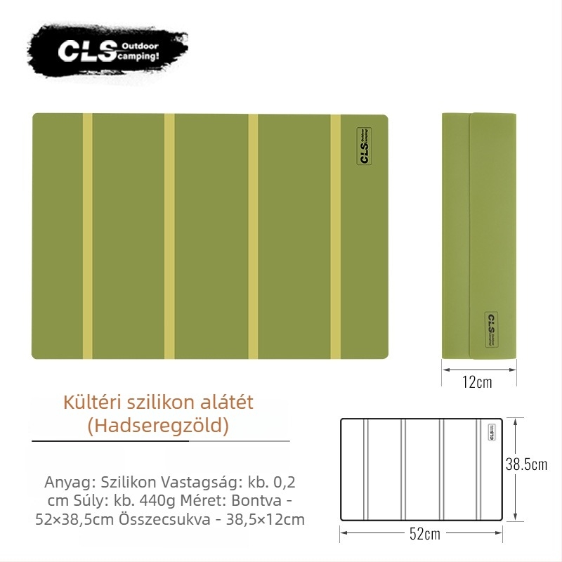 CLS összecsukható szilikon asztali alátét kültéri piknikhez – vízálló, olajálló, csúszásmentes, hőszigetelő alátét