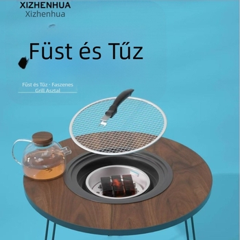 Xizhenhua Kör alakú széntüzelésű grillasztal – Tartós kempingezéshez