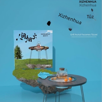 Xizhenhua Kör alakú széntüzelésű grillasztal – Tartós kempingezéshez