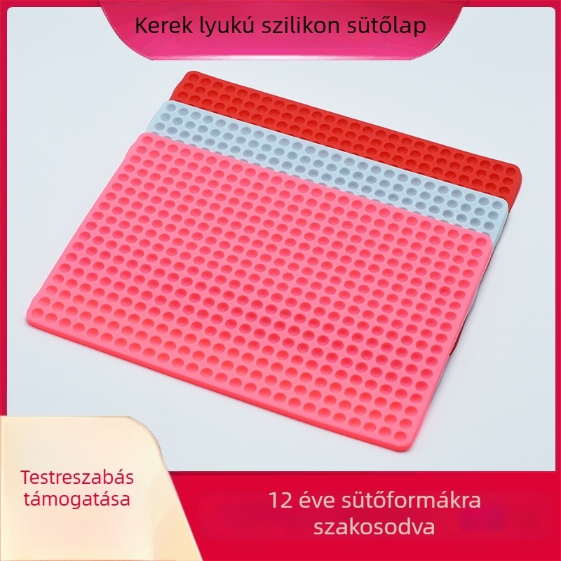 Kerek lyukú szilikon sütőmatrac otthoni konyhához, olaj- és vízelvezető alátét, sütőbe és mikrohullámú sütőbe használható