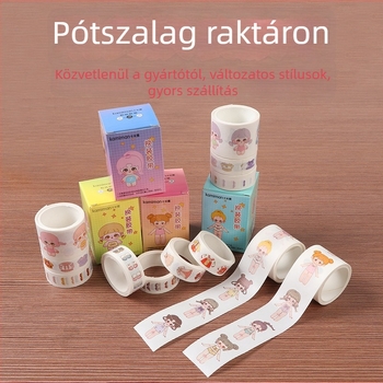 Hercegnő öltöztetős Washi-szalag tervezőknek – aranyos lányos rajzfilmfigurák és öltözködéshez való matricák