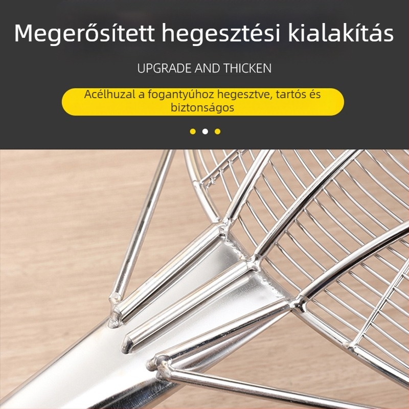 Nagy rozsdamentes acél szűrőkanál sütéshez – professzionális konyha
