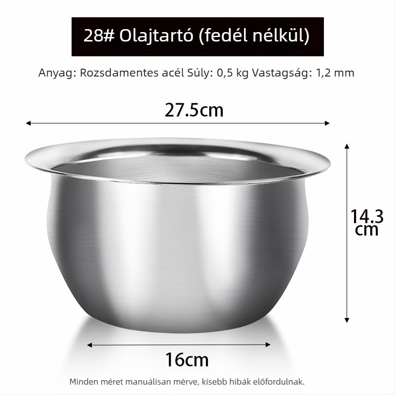 Nagy rozsdamentes acél szűrőkanál sütéshez – professzionális konyha