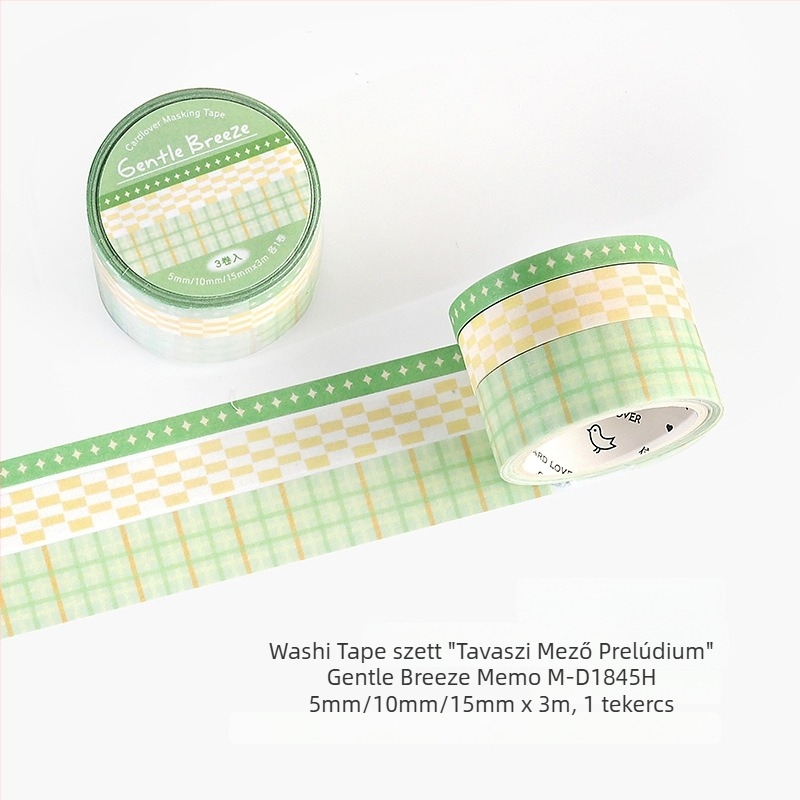 Letter Lover washi szalagkészlet, Spring Prelude sorozat, egyszerű, friss alapcsíkok a kollázshoz