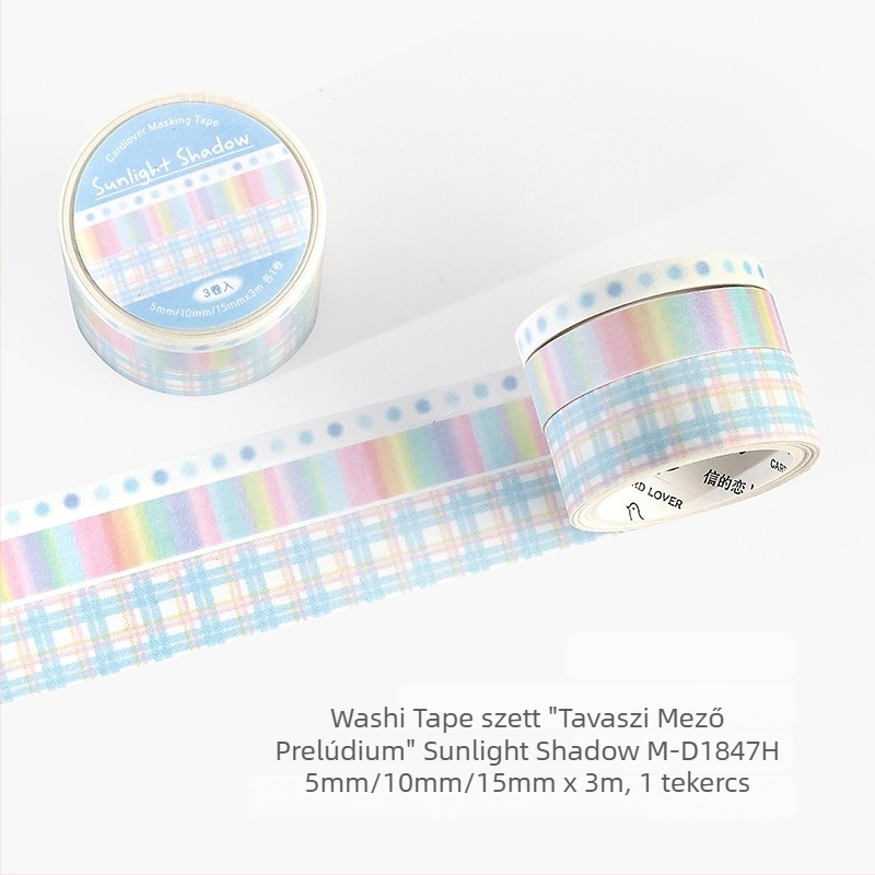 Letter Lover washi szalagkészlet, Spring Prelude sorozat, egyszerű, friss alapcsíkok a kollázshoz