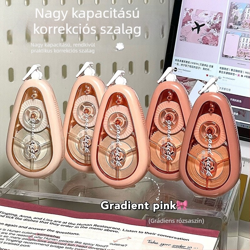 Gradient korrektor szalag nagy kapacitású, több színű, sima csúszású, kinyitható fedél, kreatív korrekciós szalag