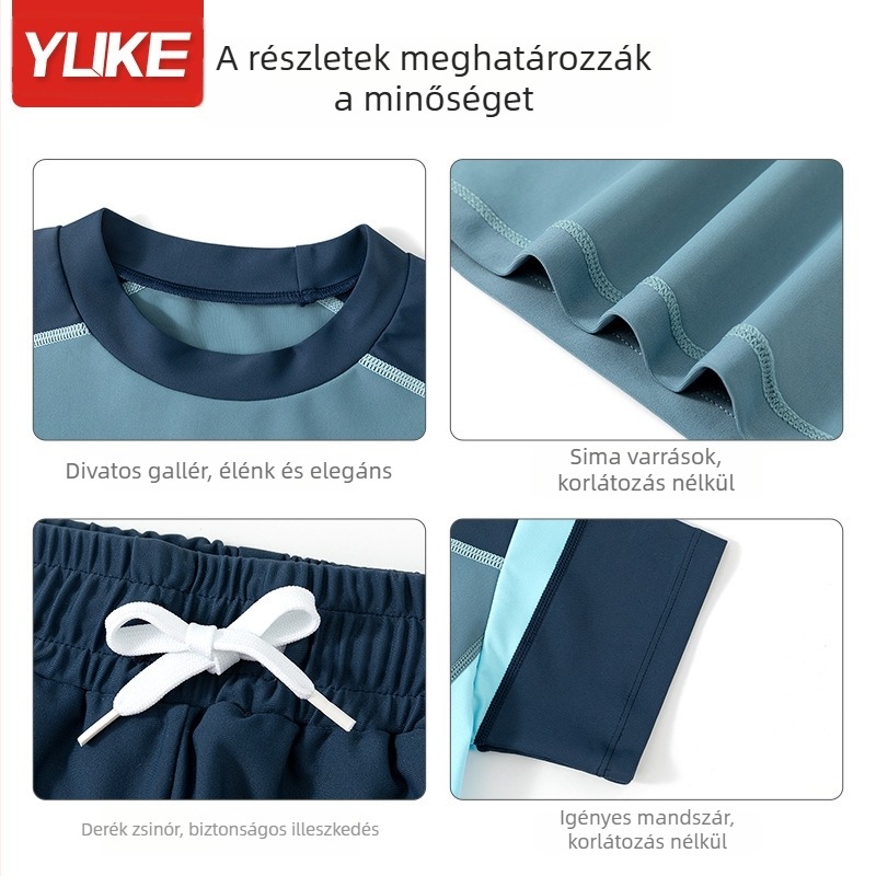 Kétrészes gyerekeknek készült úszóruha, napvédő funkcióval, fiúknak és lányoknak, medencés és spa használatra