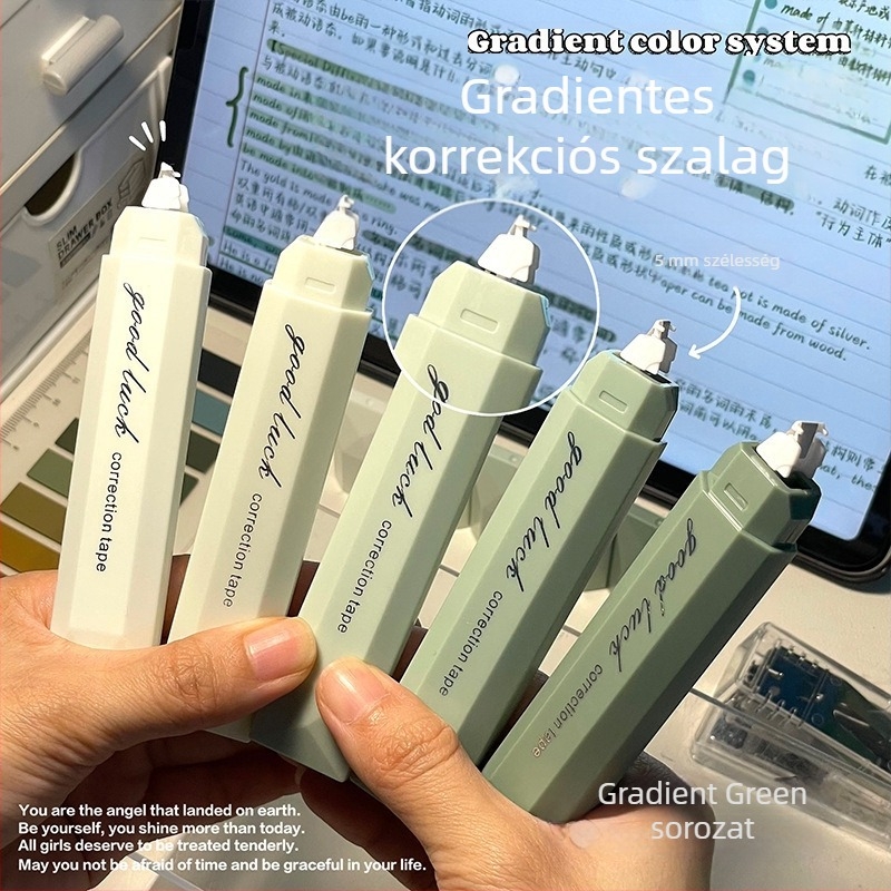Gradiens korrigálós szalag, nagy kapacitású, csendes, sima, hordozható, nyom nélkül, toll-stílusú korrektor diákok számára