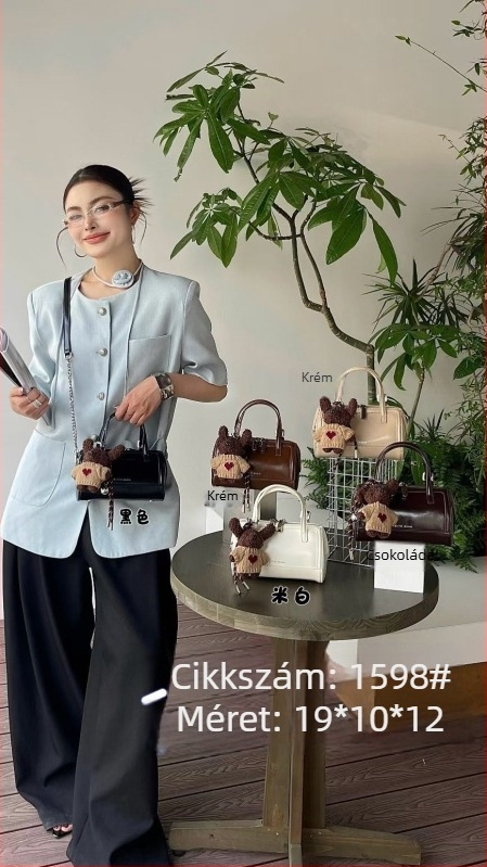 Magas minőségű Boston-stílusú henger alakú táska, mini kör alakú táska lánccal, párna ihletésű dizájn, váll- és crossbody használatra