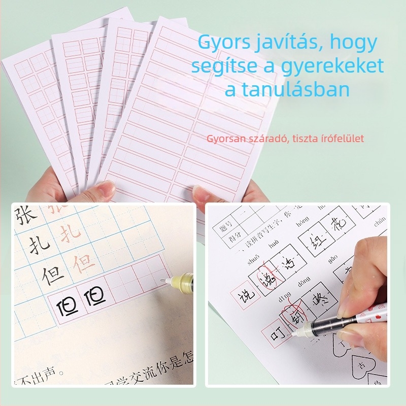 Első osztályos korrekciós matricák, helyesírási és szókorrekciókhoz, oktatási kellékek, 10 lapos csomag, modell JZDZ-Z001R, Step by step