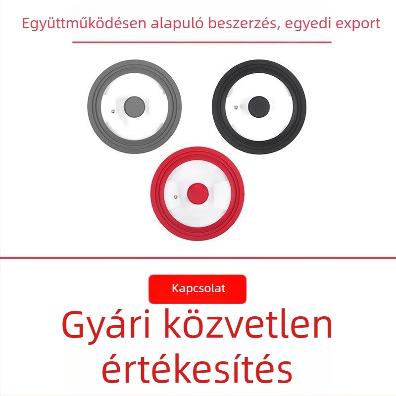 Többcélú fedő hőálló üvegből és szilikontömítővel, univerzális méretek, otthoni használatra