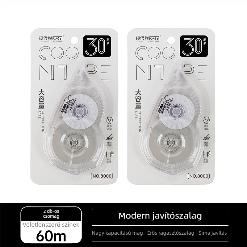 XDN 8110 30 mm széles korrektor szalag, nagy kapacitású, zökkenőmentes adagolás, egyszerű kialakítás, diákoknak