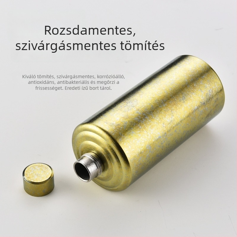 Tiszta titánból készült boros flakon, kültéri hordozható, zárt palack, titán ötvözet, könnyű