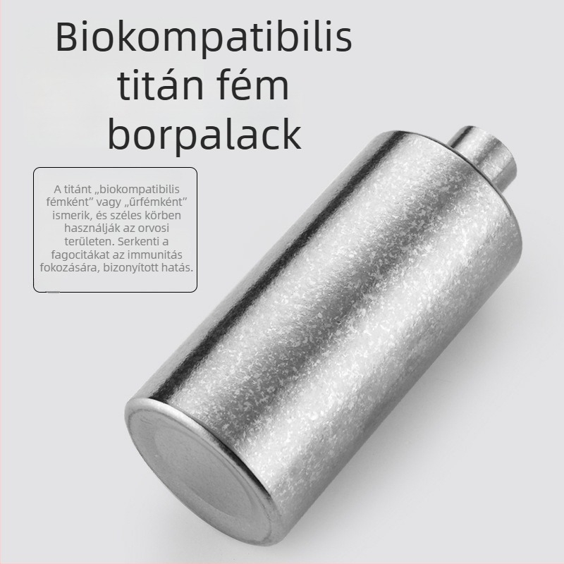 Tiszta titánból készült boros flakon, kültéri hordozható, zárt palack, titán ötvözet, könnyű