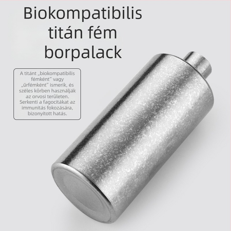 Tiszta titánból készült boros flakon, kültéri hordozható, zárt palack, titán ötvözet, könnyű