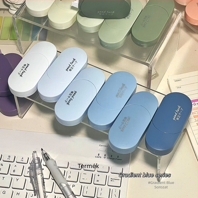Macaron gradientes korrigáló szalag, nagy kapacitású, aranyos és hordozható iskolai kellék