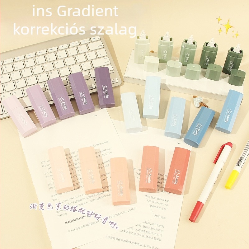 Gradient színű korrekciós szalag diákoknak, elegáns és csendes irodai kellék