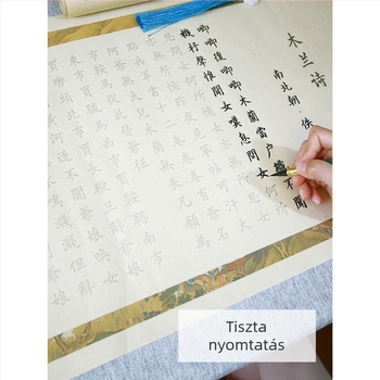Mulan költemény kaligráfia gyakorló másolata – hosszú tekercs ajándékdobozban