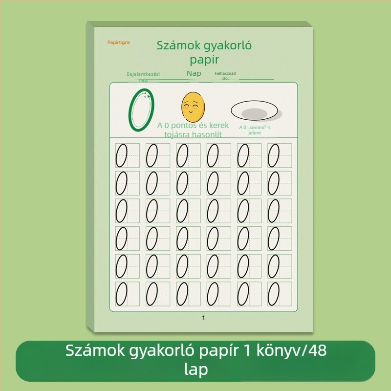 Gyermekek tollhasználatát gyakorló papír illusztrált pontozott vonalas írásgyakorlathoz