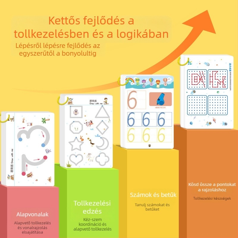 Gyerekeknek szóló tollirányítási edzőkártyák – kiírható írás- és tollmozgás gyakorlatok