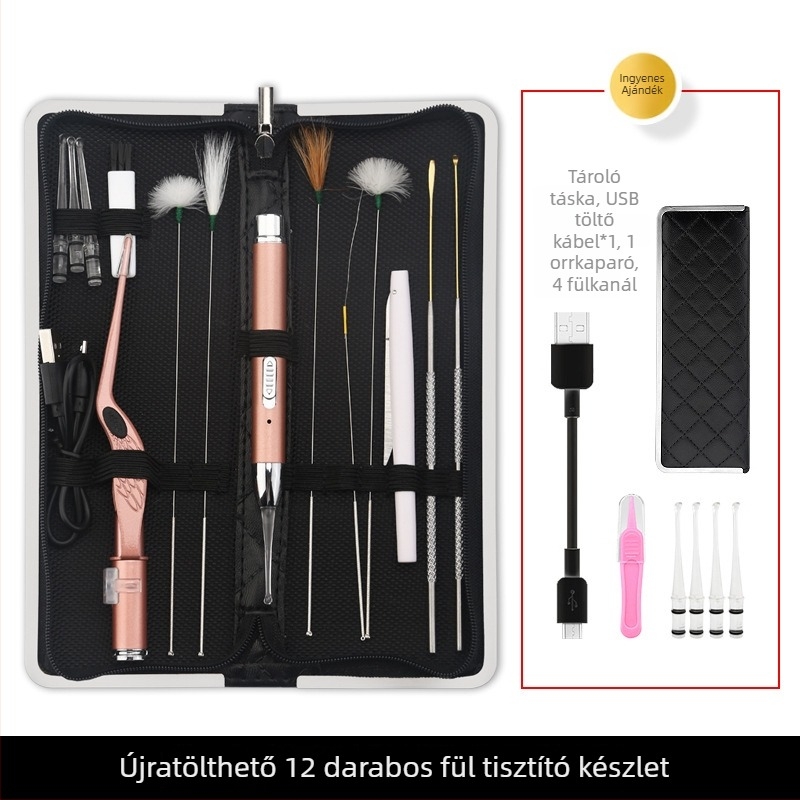 Asahi Glow fülkanál készlet – fényes, újratölthető, rozsdamentes acélból