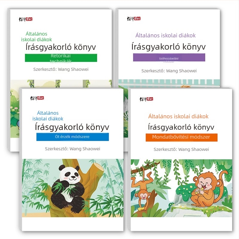Általános iskolások írásgyakorlatai: mondatbővítés, retorikai technikák, szó hozzáadás, az öt érzékelés módszere és írásanyagok gyűjteménye