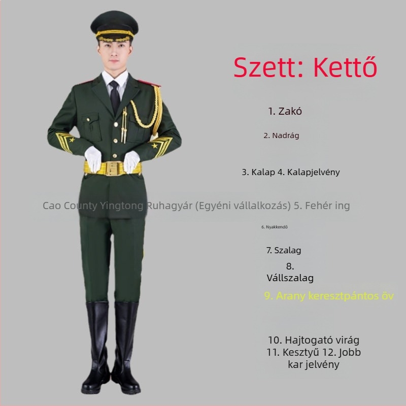 Poliészter iskolai egyenruha készlet diákoknak – katonai zenei együttes, tiszteletkaron és zászlóőrség