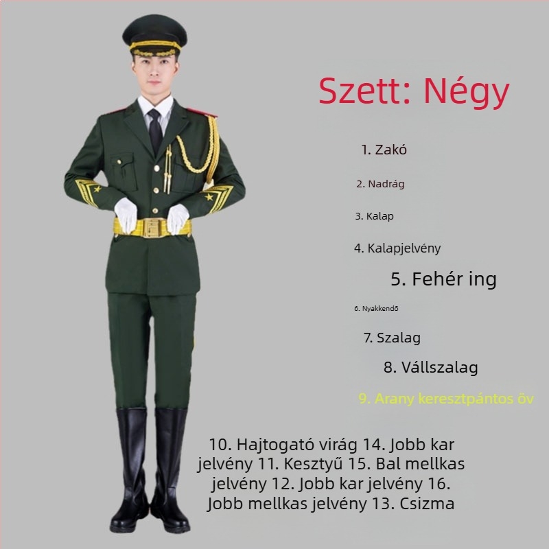 Poliészter iskolai egyenruha készlet diákoknak – katonai zenei együttes, tiszteletkaron és zászlóőrség