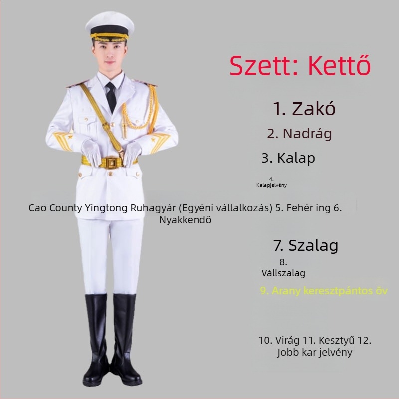 Poliészter iskolai egyenruha készlet diákoknak – katonai zenei együttes, tiszteletkaron és zászlóőrség